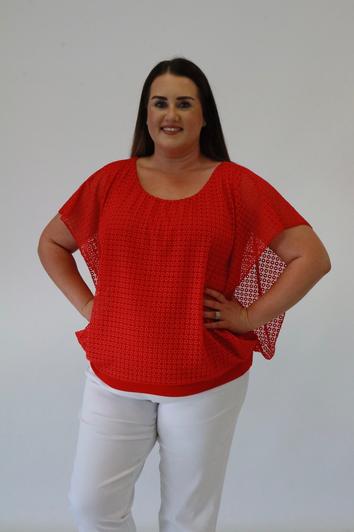 Lace Magic Blouse in Red