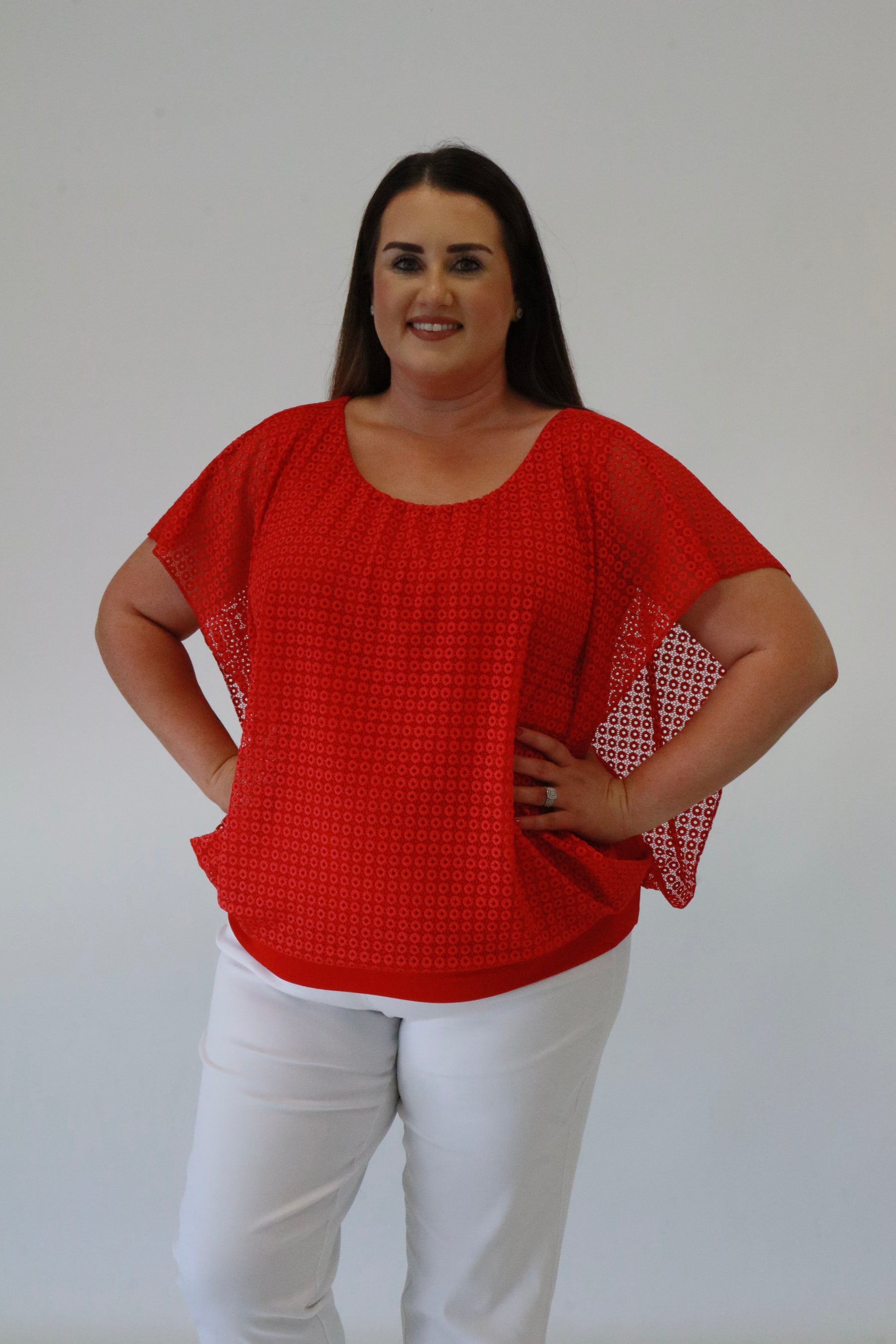 Lace Magic Blouse in Red