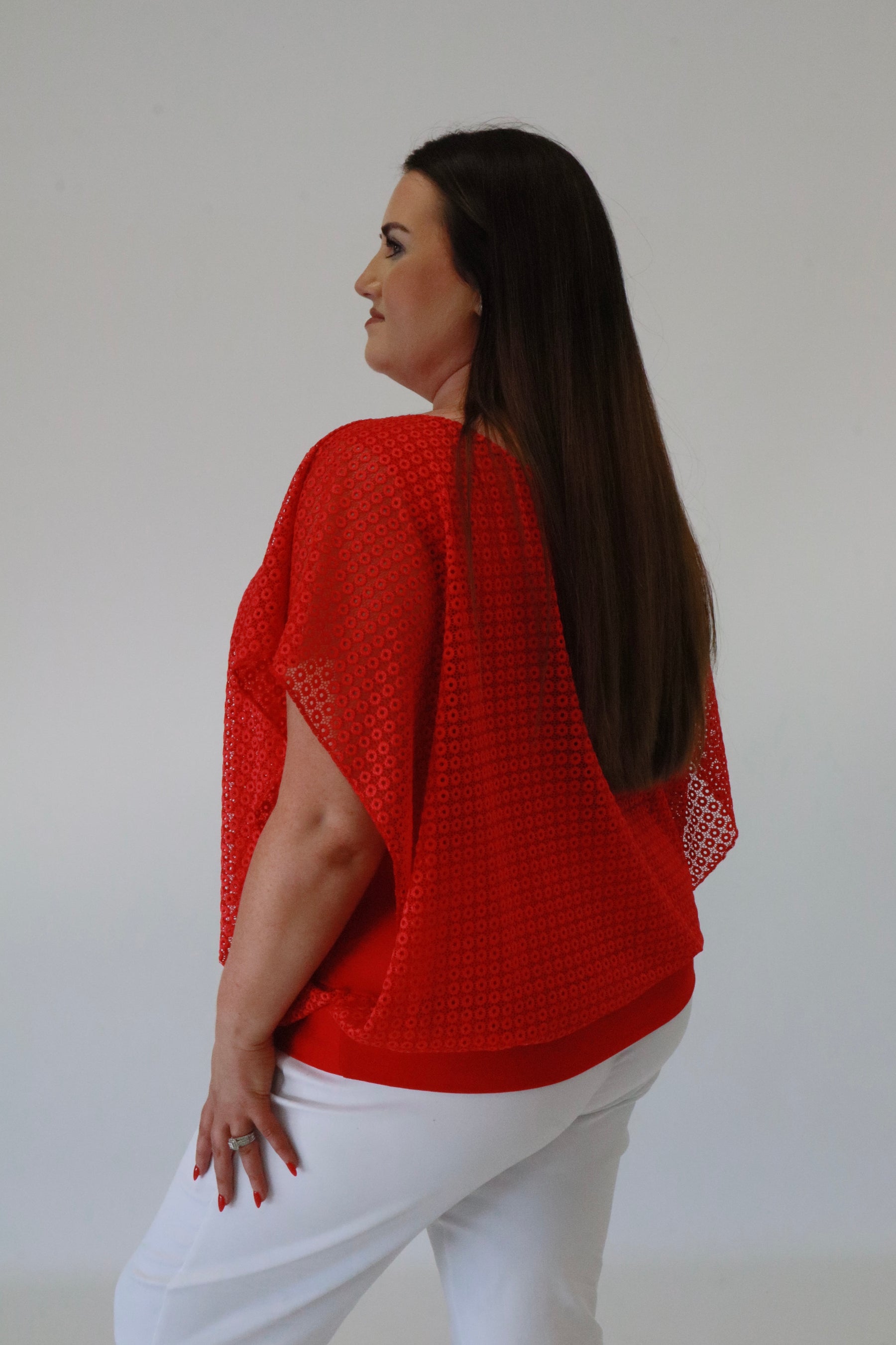 Lace Magic Blouse in Red