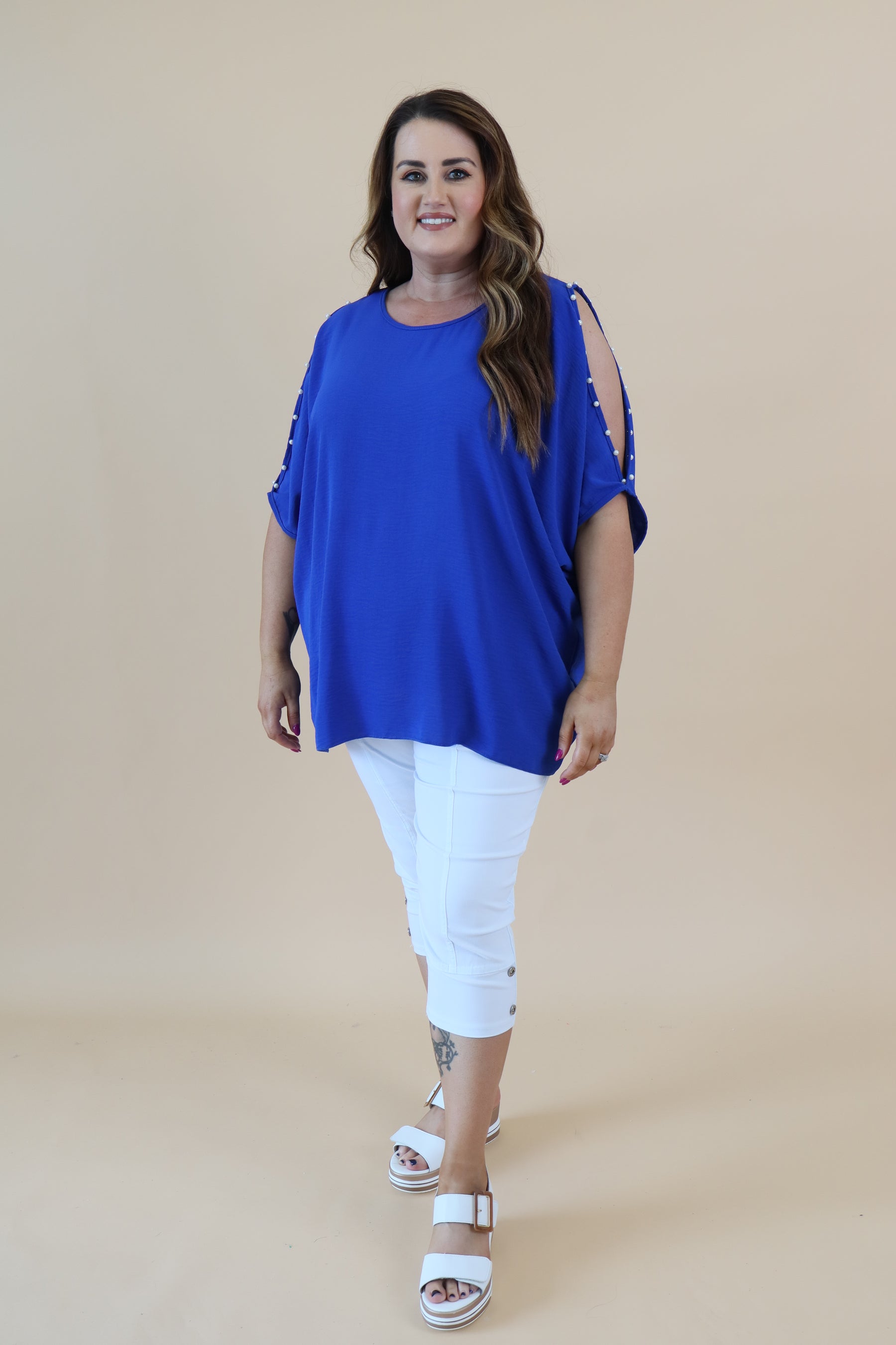 Pearl Top in Royal Blue