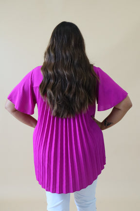 Kinley Pleated Top in Magenta