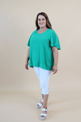 Kinley Pleated Top in Green