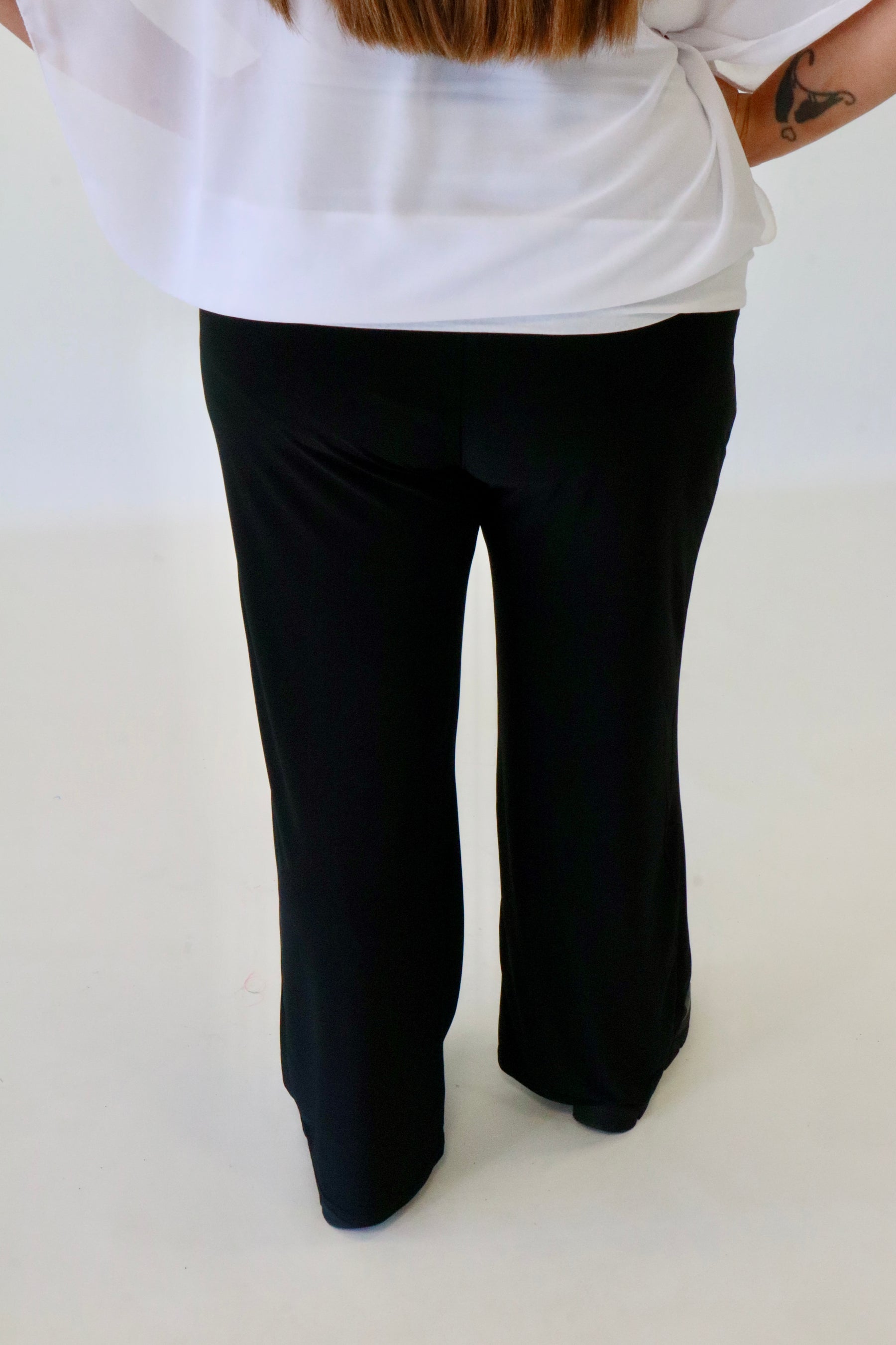 Pinns Wide Leg Trousers in Black