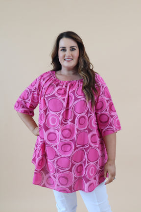 Casey Printed Blouse in Pink