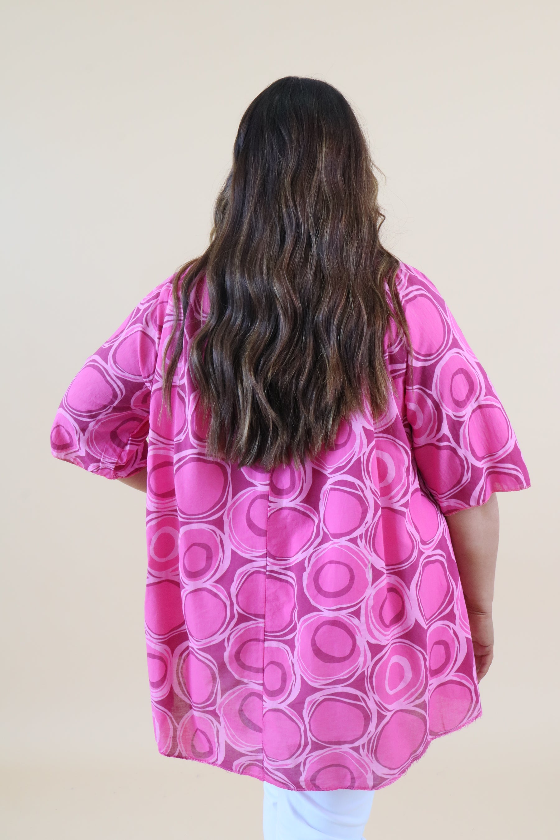 Casey Printed Blouse in Pink