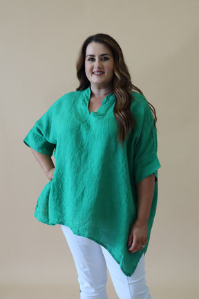 Jessie Linen Tunic in Green