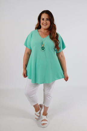 Nina Blouse in Aqua