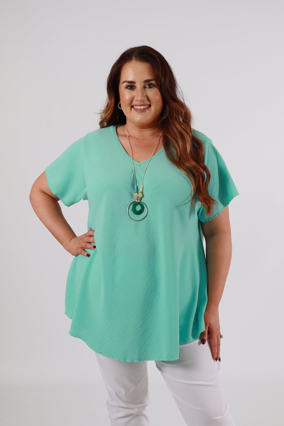 Nina Blouse in Aqua