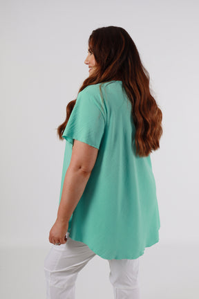 Nina Blouse in Aqua