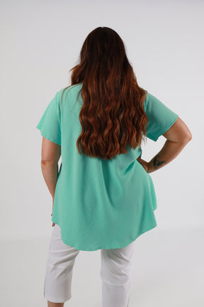 Nina Blouse in Aqua