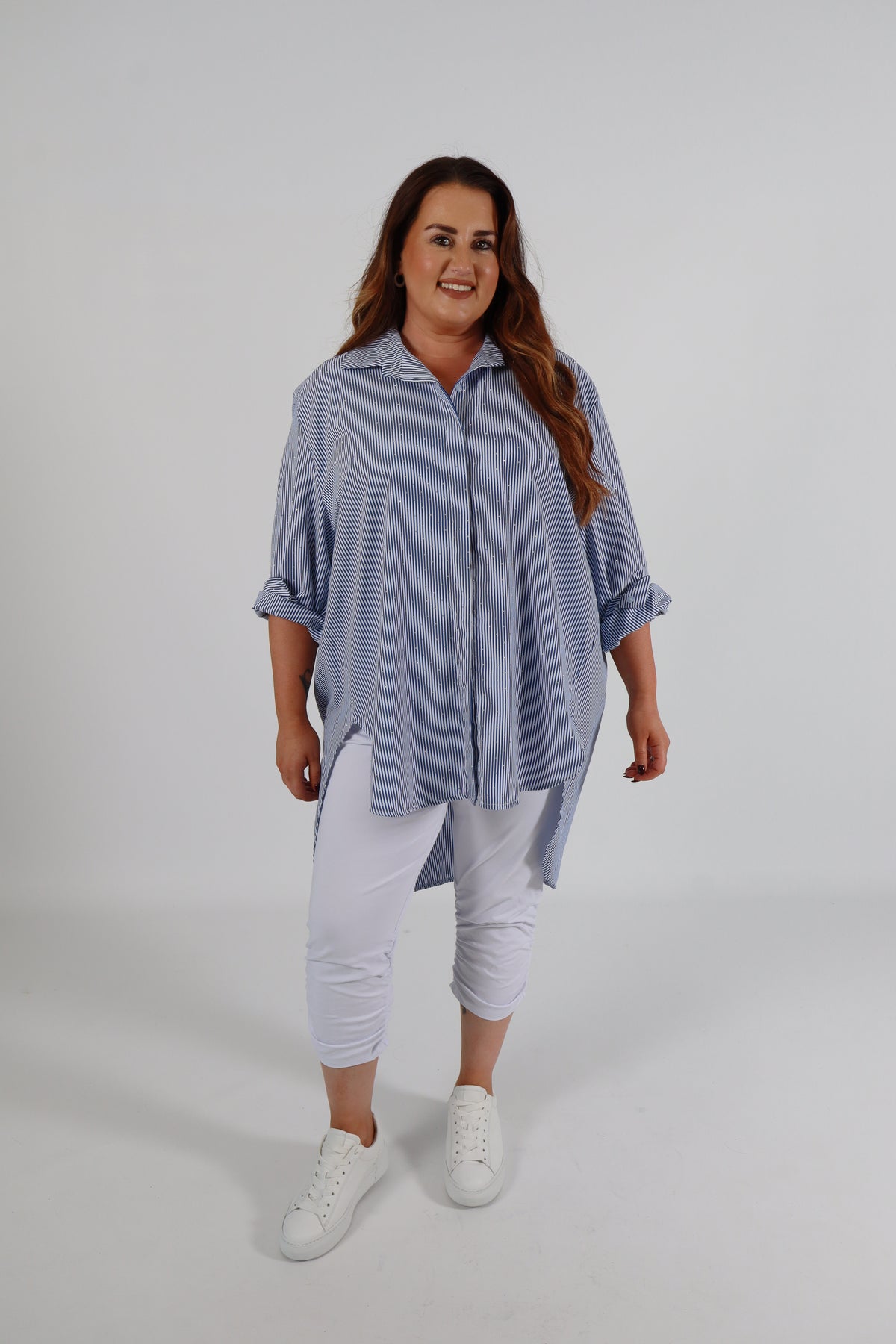 Sadie Oversized Shirt in Navy