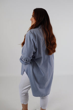 Sadie Oversized Shirt in Navy