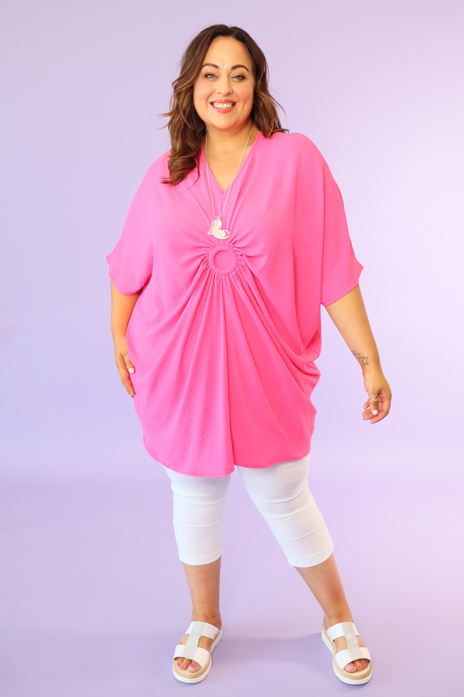 Elena Oversized Tunic in Pink