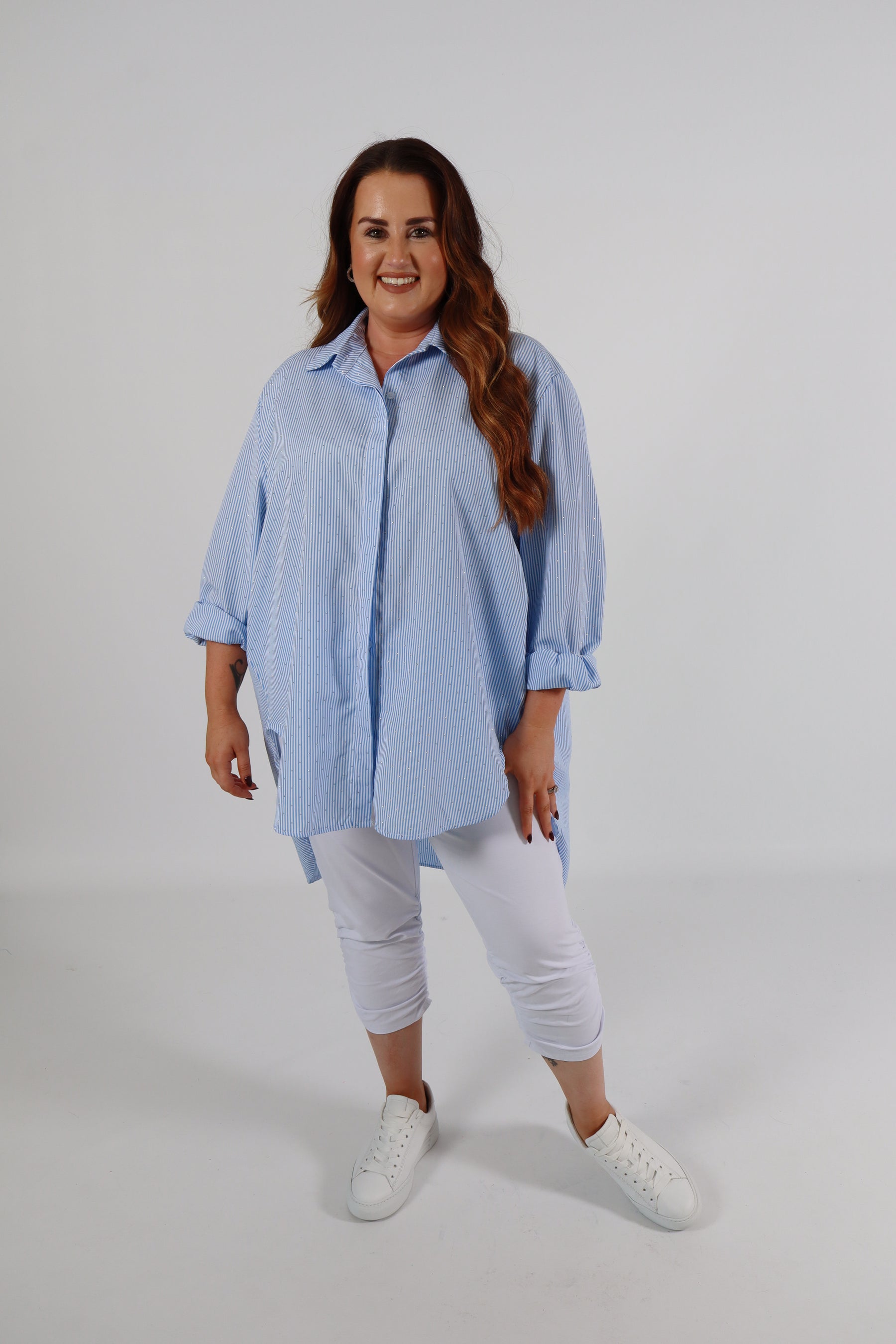 Sadie Oversized Shirt in Blue