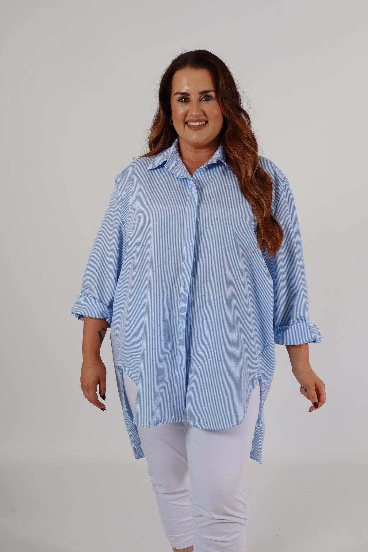 Sadie Oversized Shirt in Blue