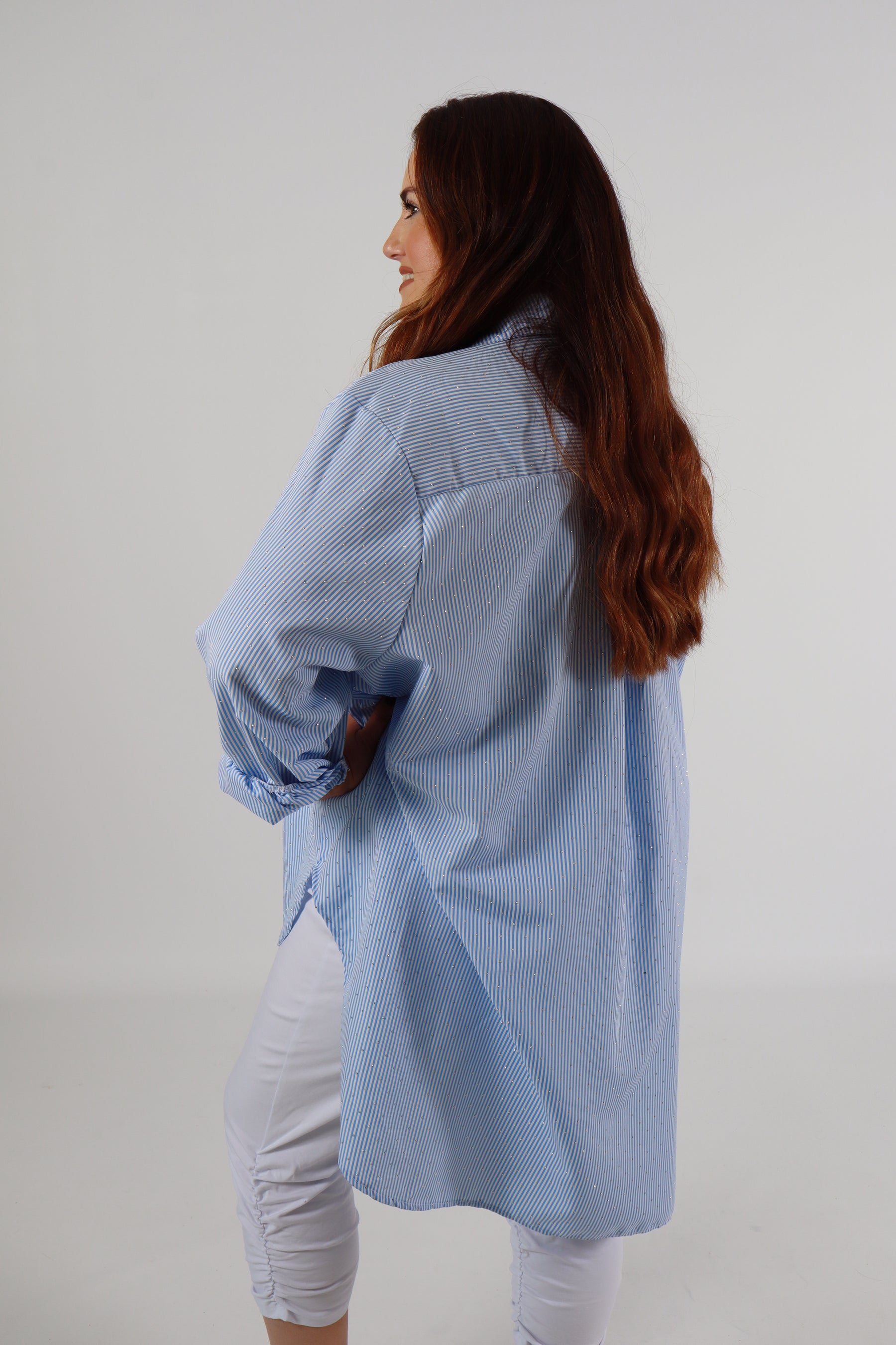 Sadie Oversized Shirt in Blue