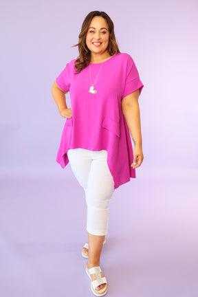 Aoife Tunic Blouse in Magenta