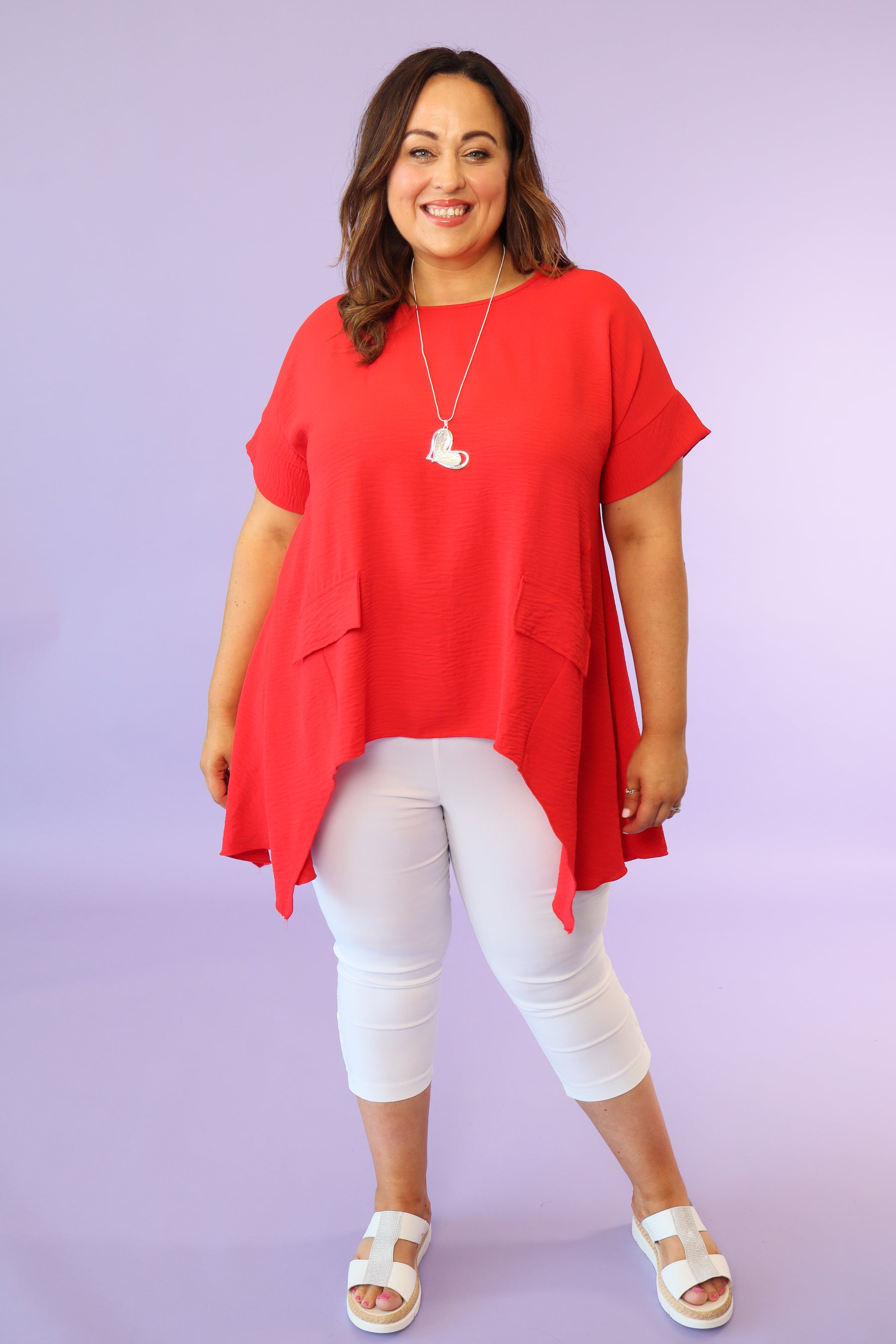 Aoife Tunic Blouse in Red