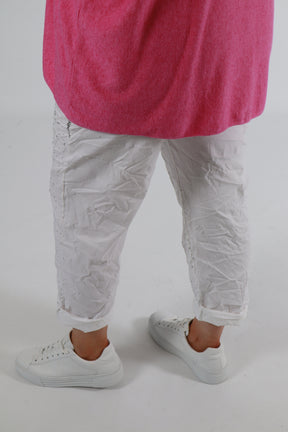 Grace Sparkle Jogger in White