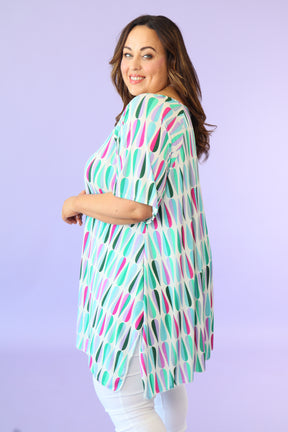 Enya Tunic in Multicolour Print