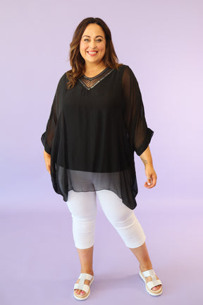 Ruby Sequin Blouse in Black