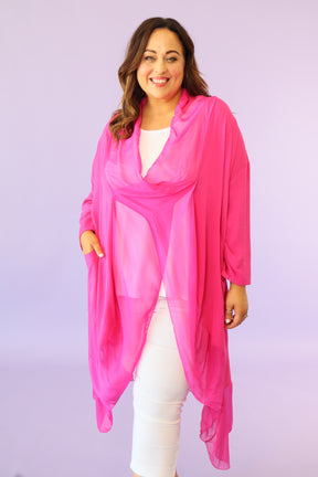 Jayla Draped Poncho in Pink