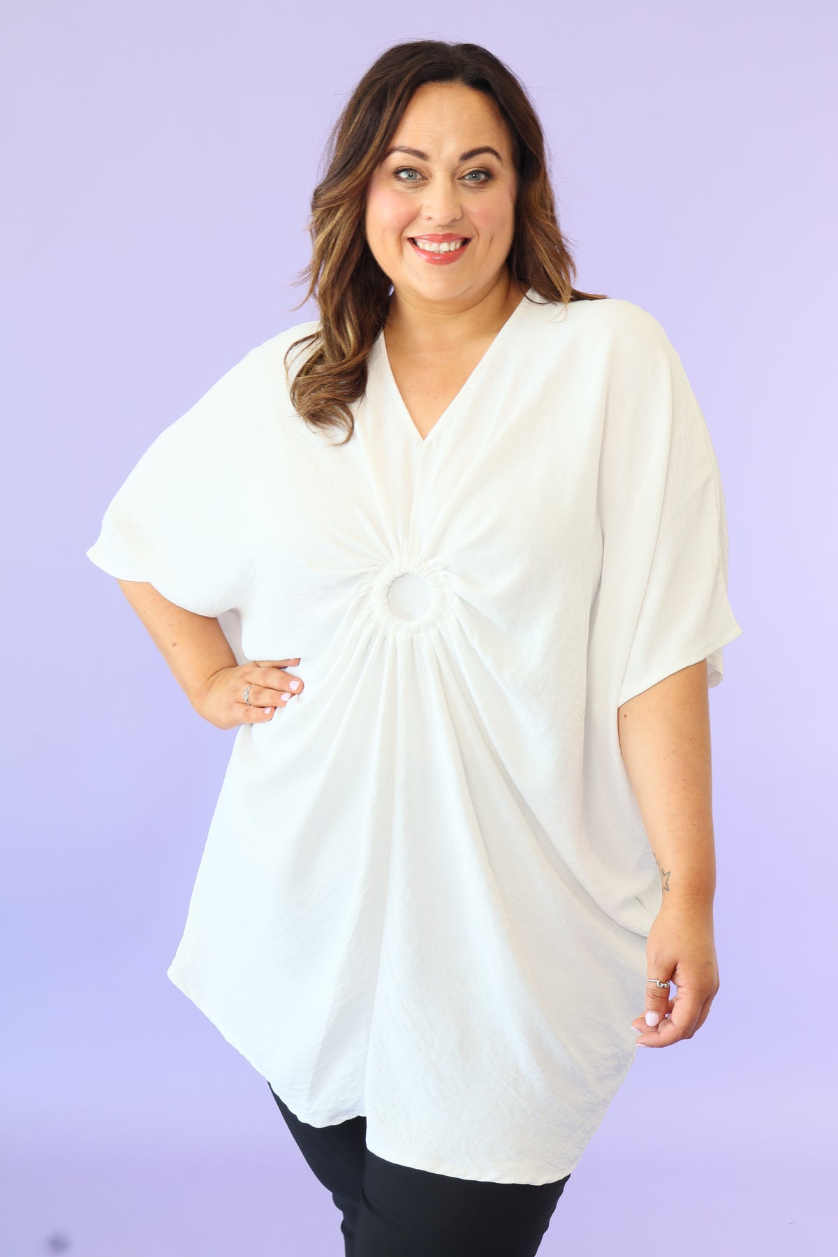 Elena Oversized Tunic in White