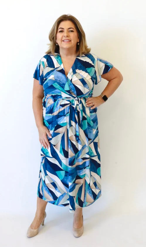 Dani Dress in Blue Glass