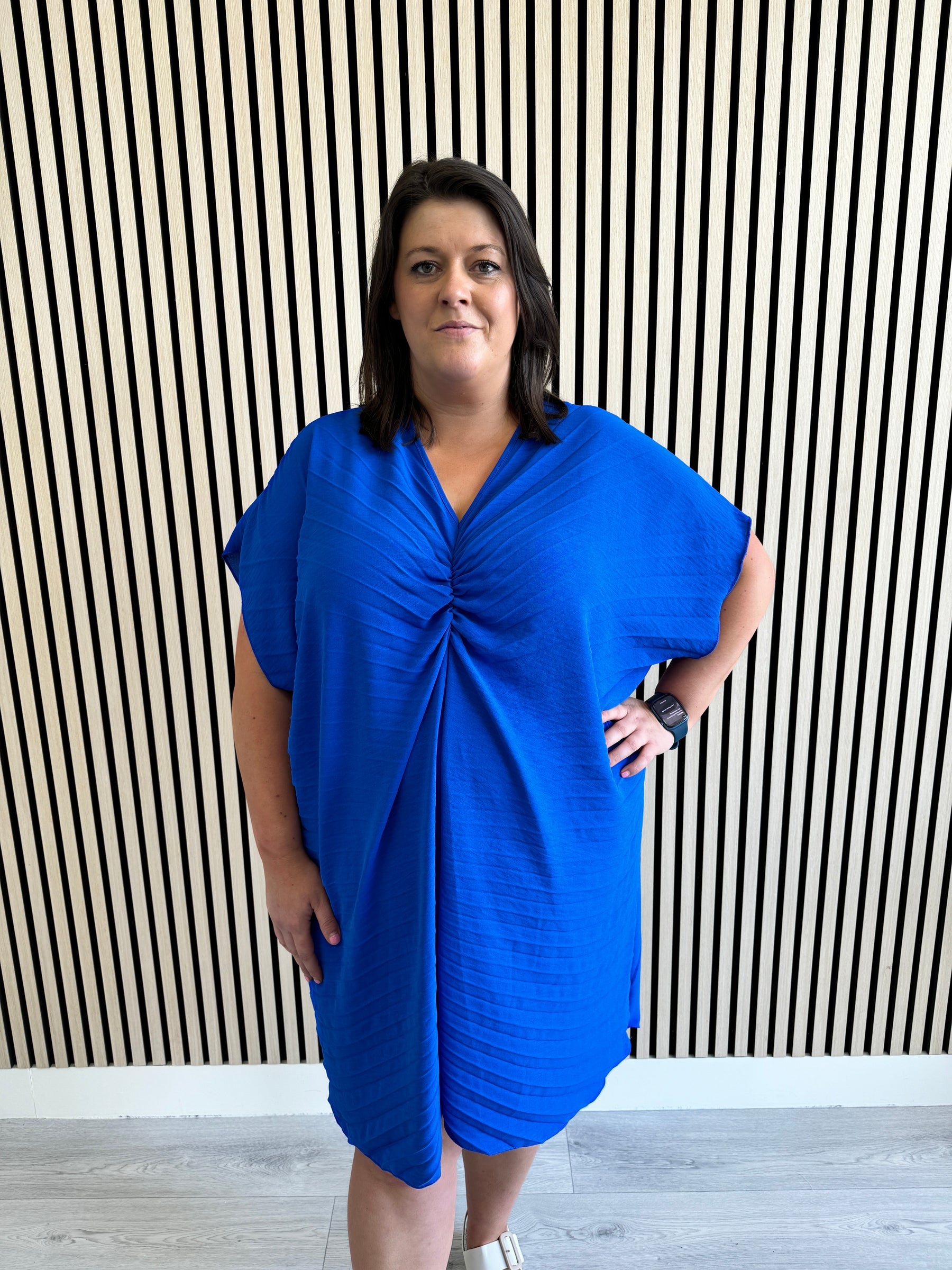 Sadhbh Pleated Oversized Tunic in Royal Blue