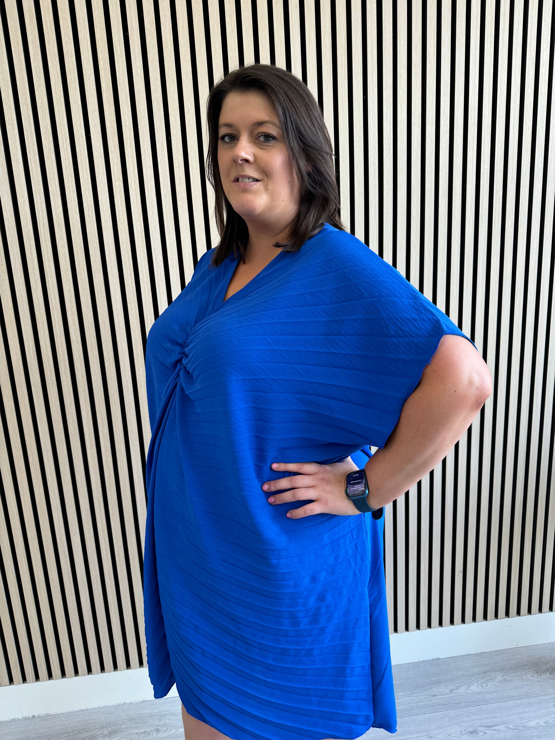 Sadhbh Pleated Oversized Tunic in Royal Blue