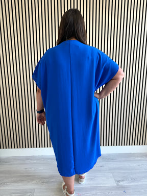 Sadhbh Pleated Oversized Tunic in Royal Blue