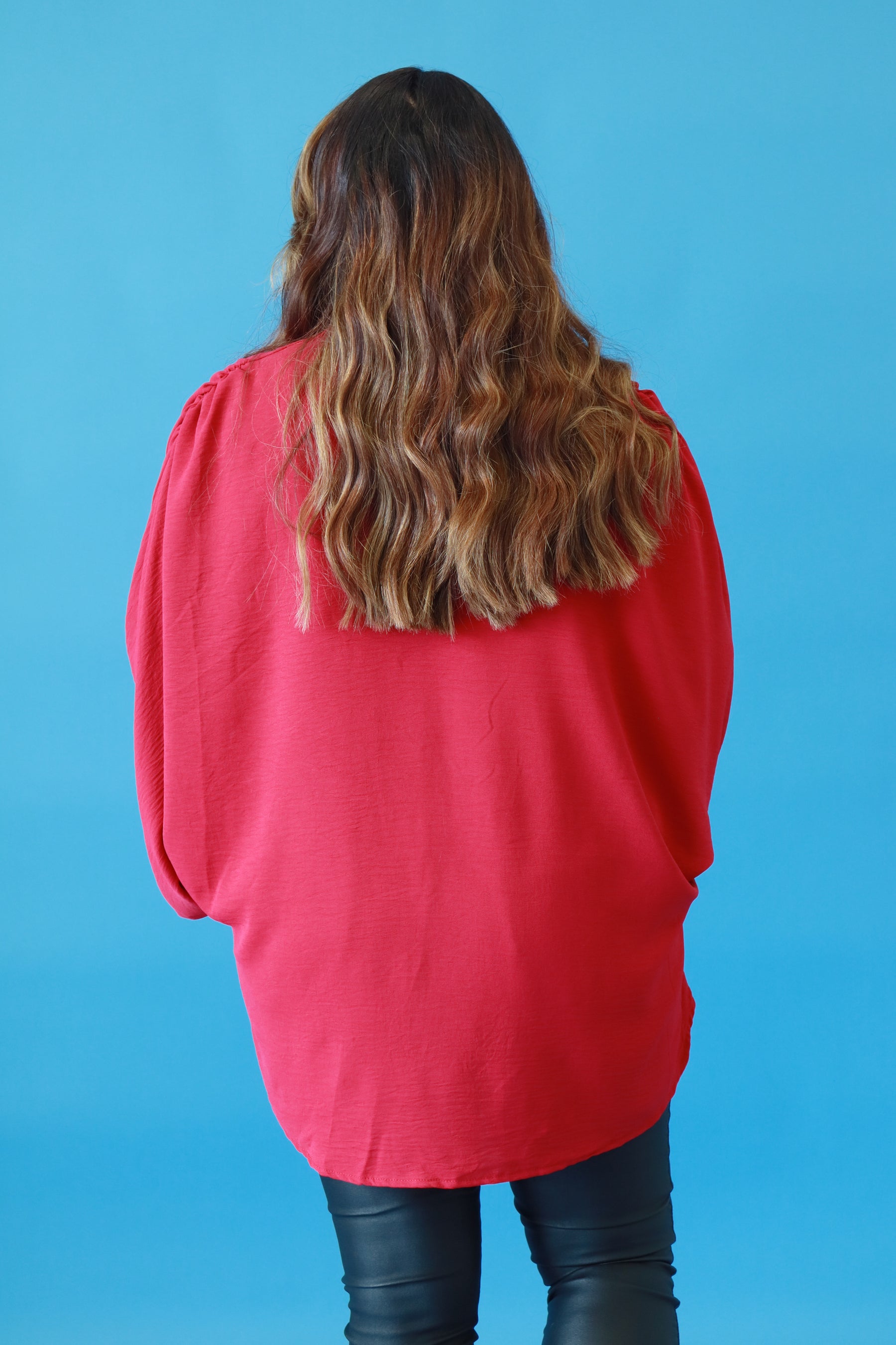 Stella Kimono Sleeve Blouse in Red