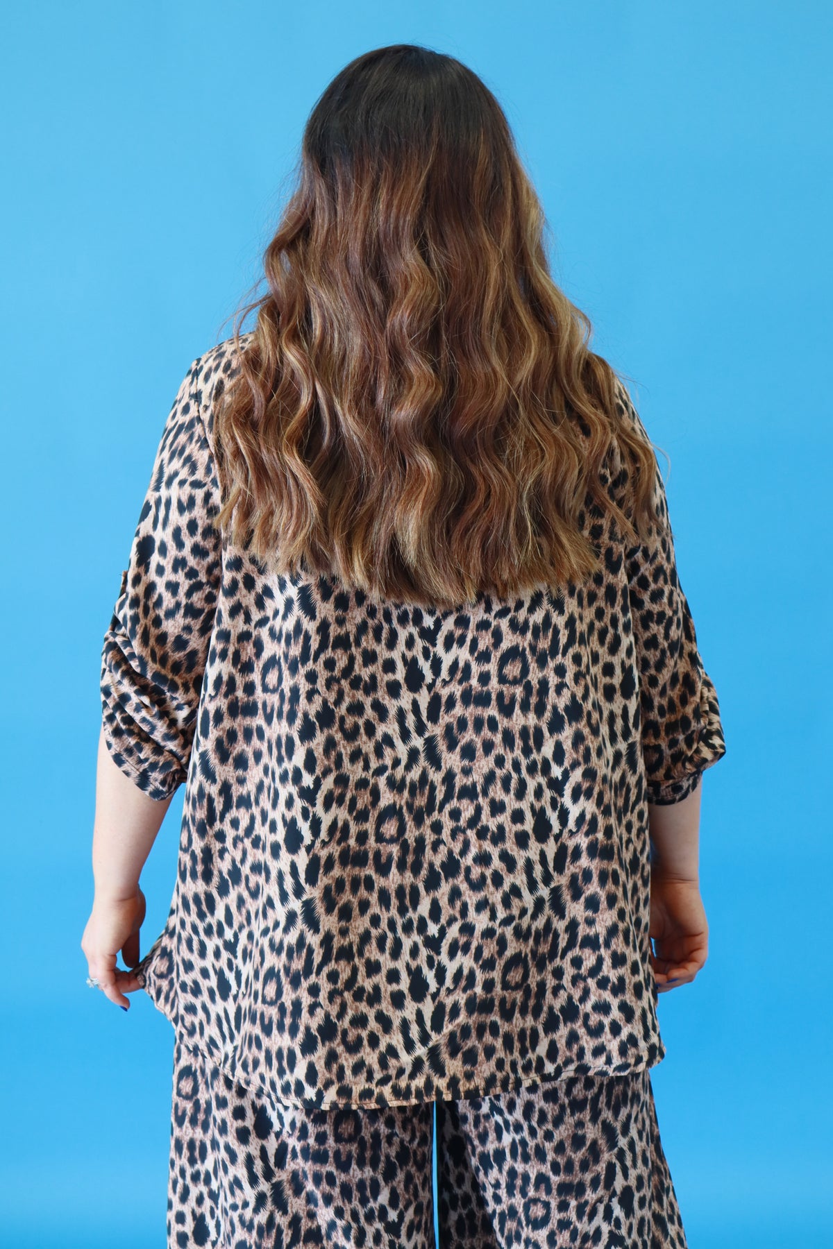 Evelynn Oversized Blouse in Leopard Print