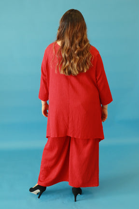 Lily Crepe Co-Ord in Red