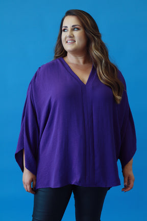 Stella Kimono Sleeve Blouse in Purple