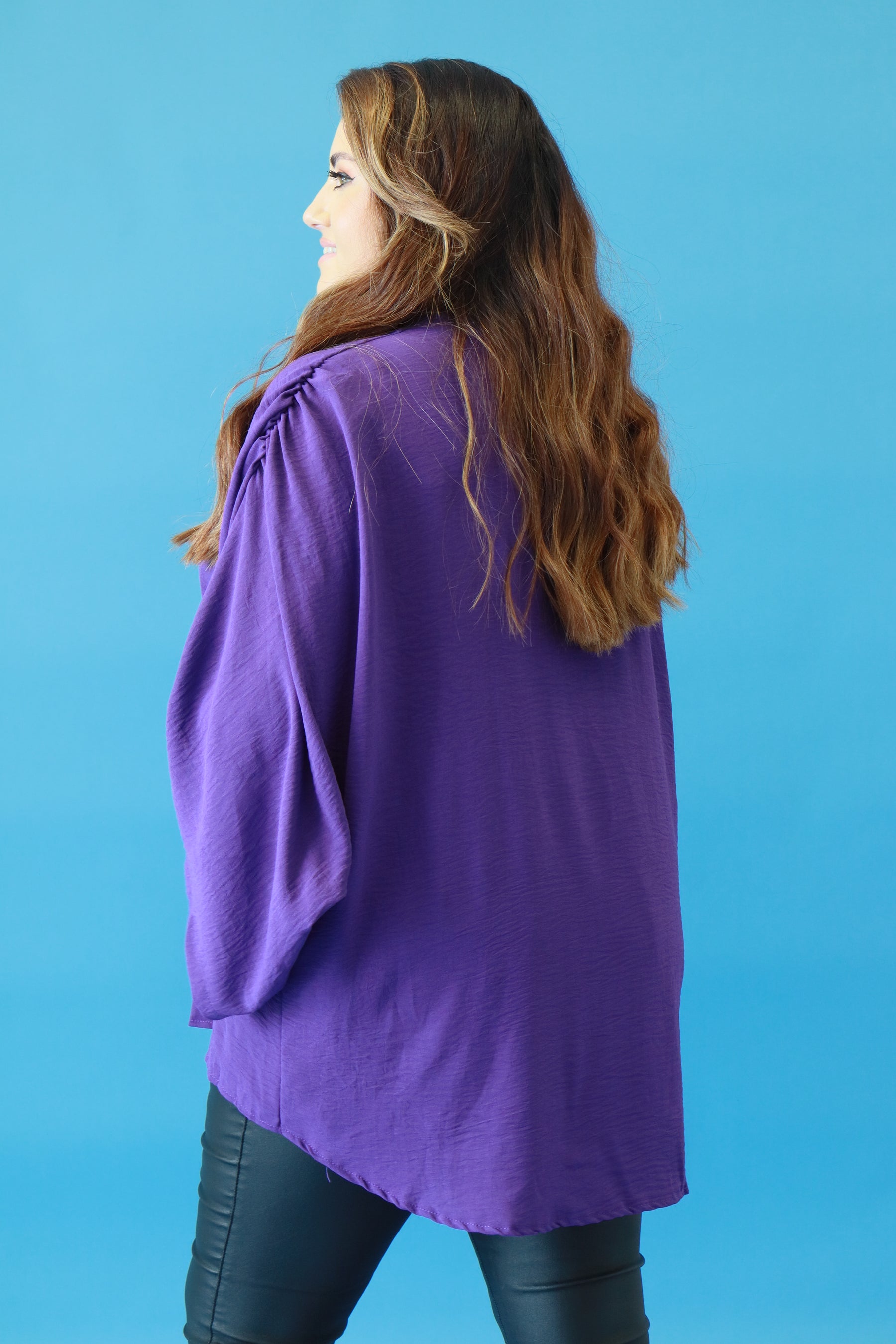 Stella Kimono Sleeve Blouse in Purple