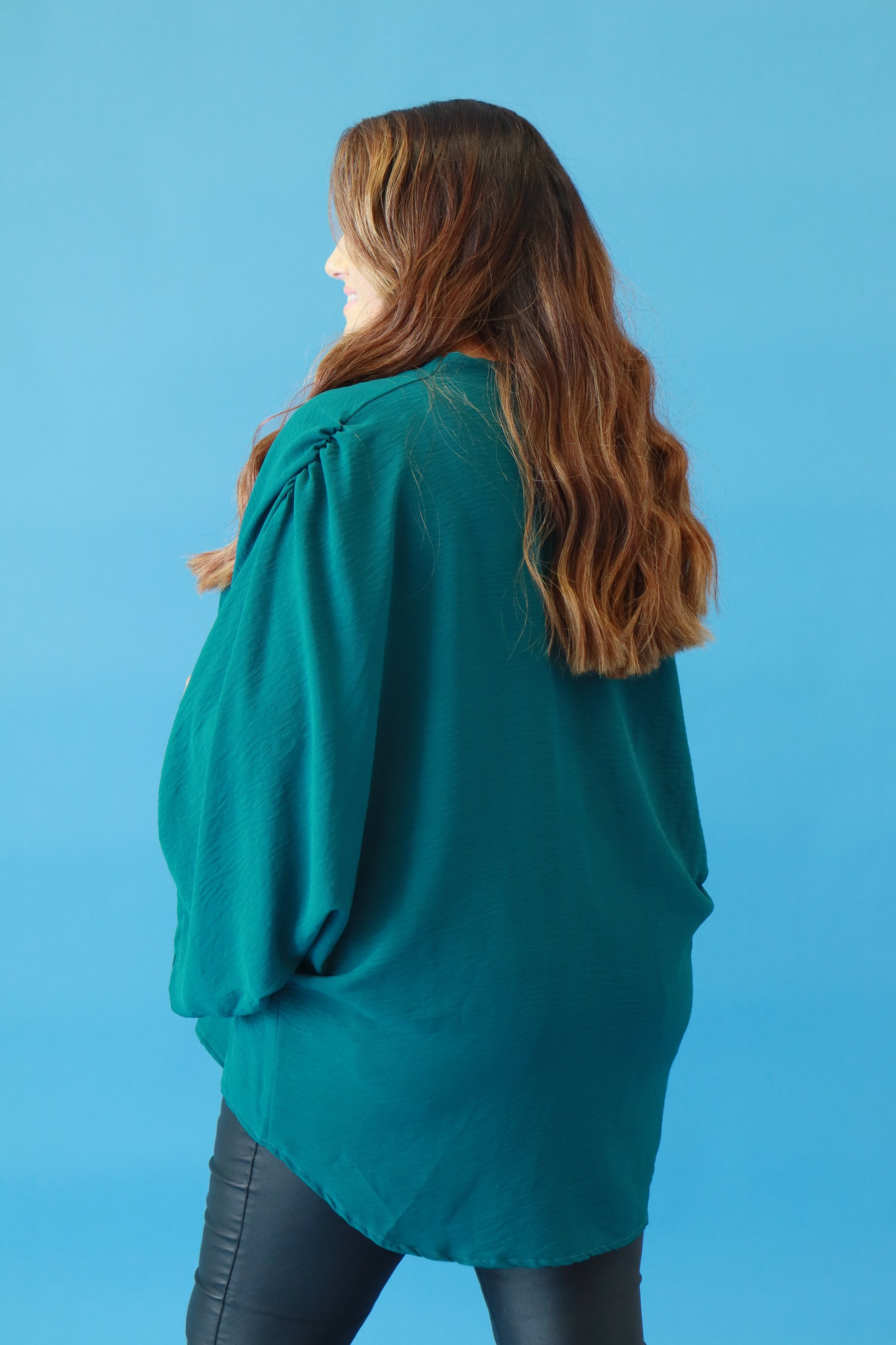 Stella Kimono Sleeve Blouse in Green