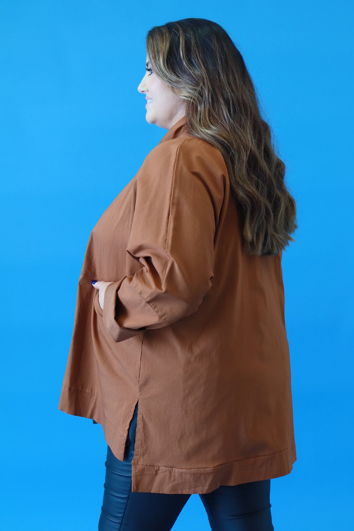 Georgia Waterfall Jacket in Rust