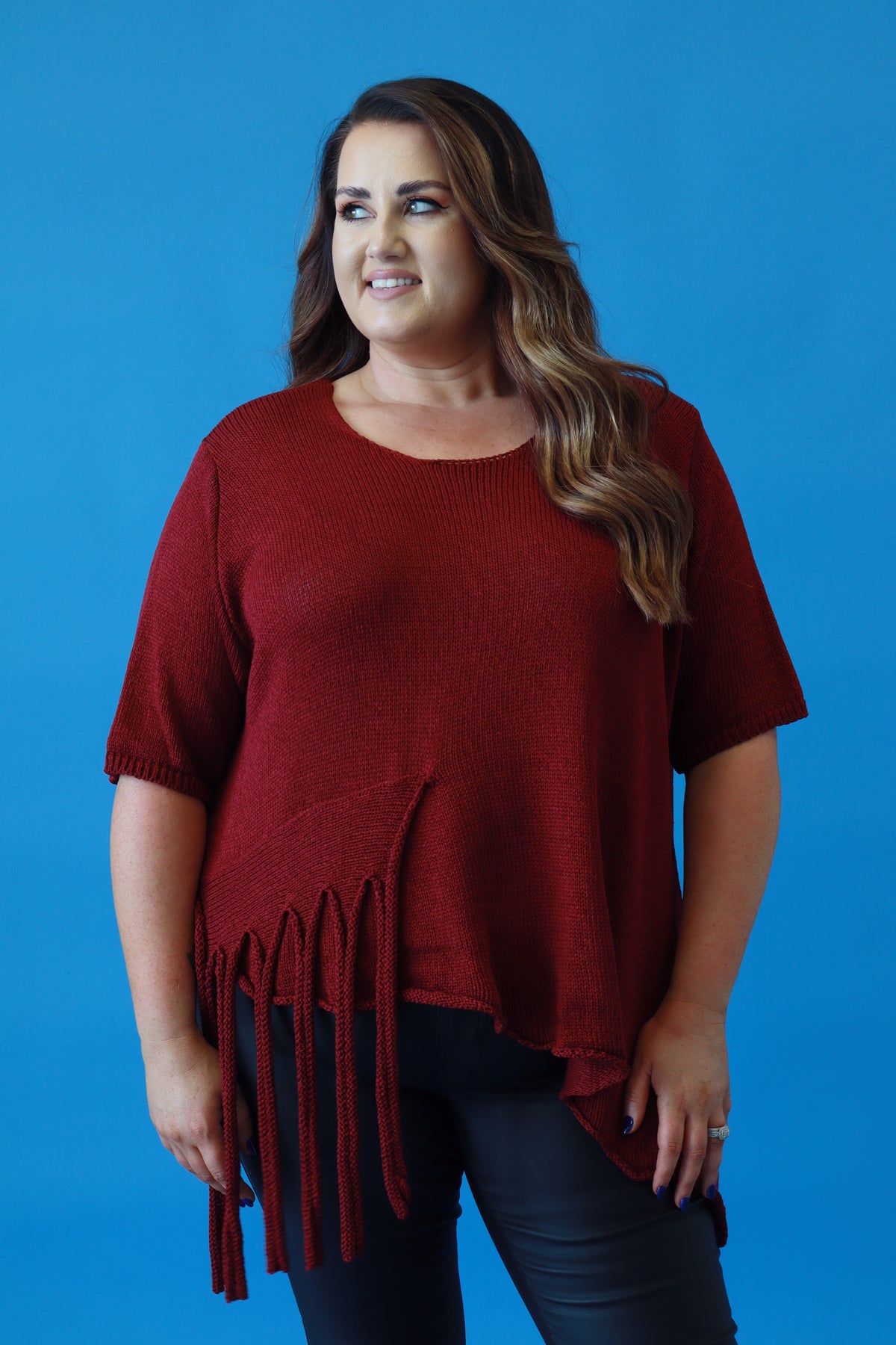 Lydia Knit Top in Wine