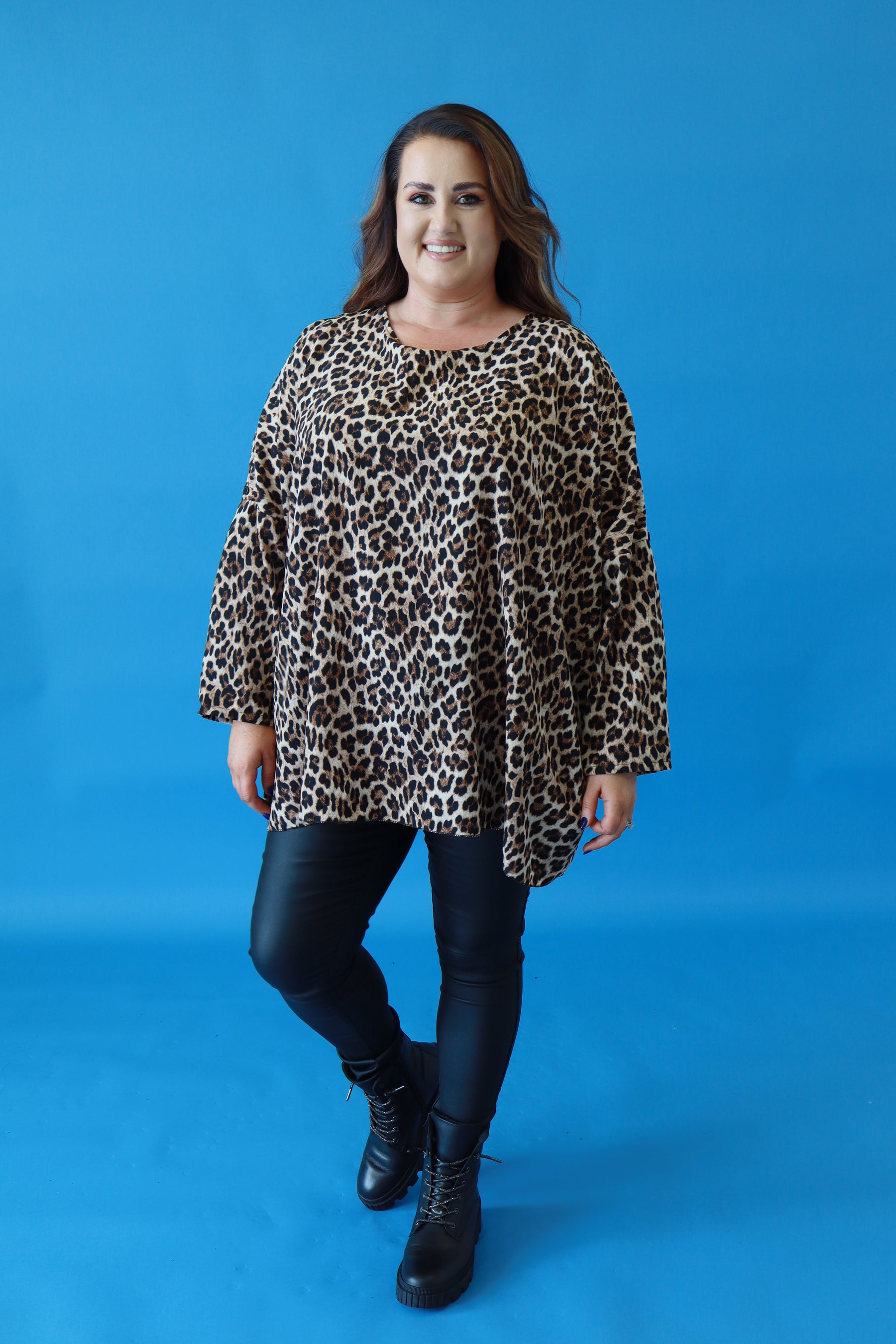 Emma Blouse in Cream Leopard Print