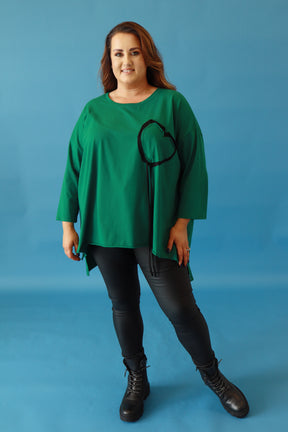 Emily Heart Top in Green