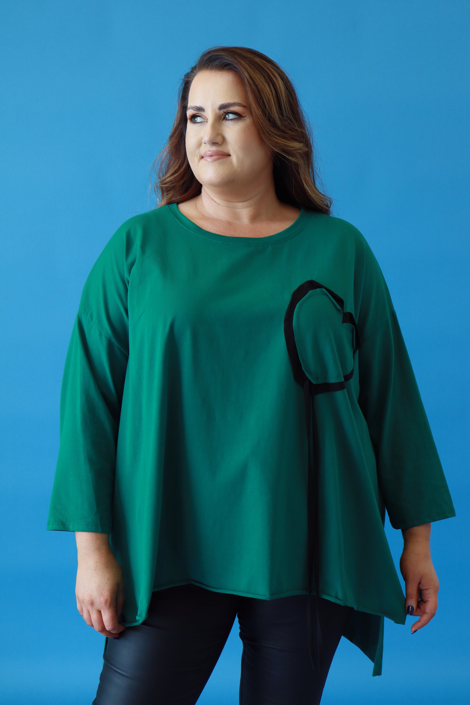 Emily Heart Top in Green