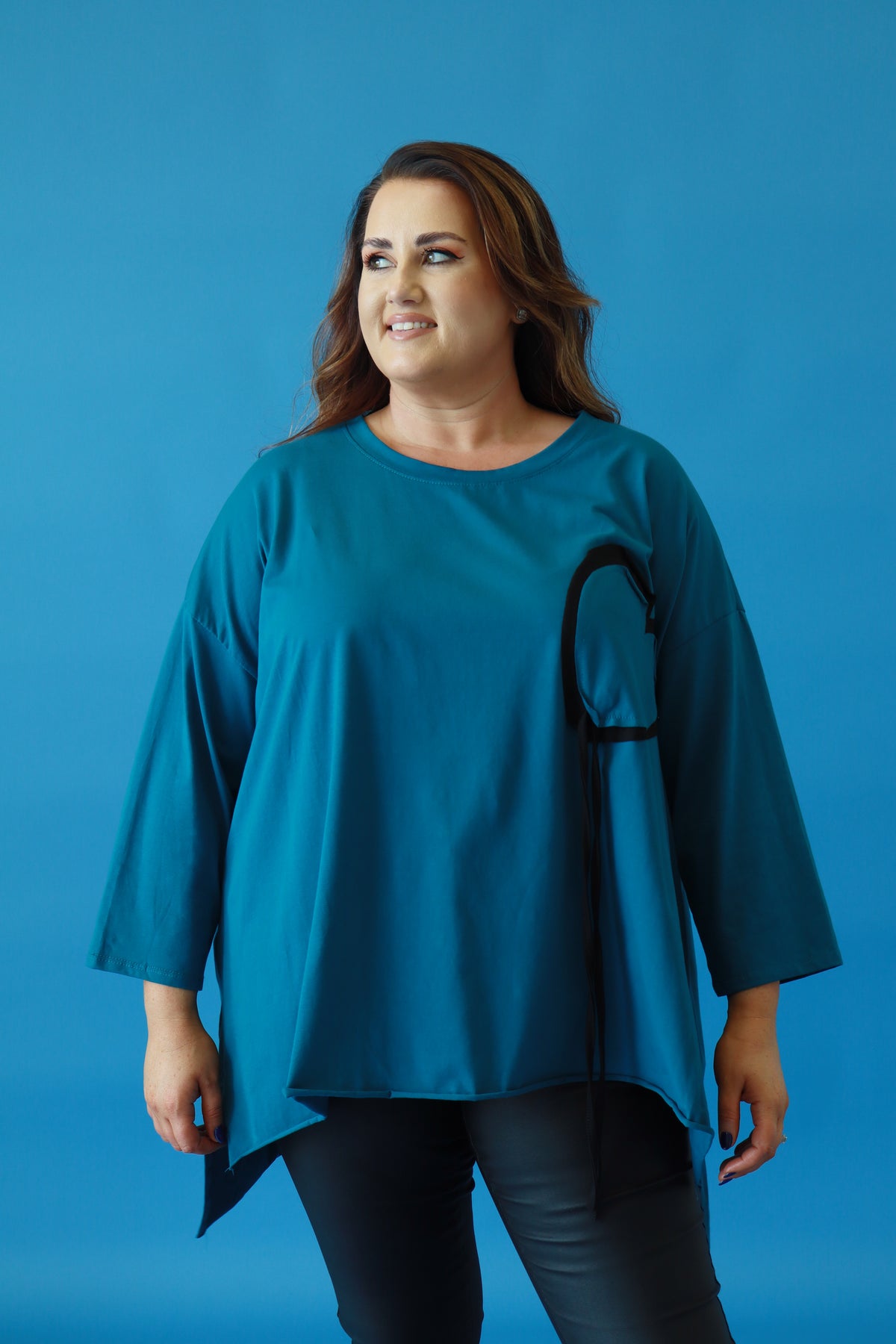 Emily Heart Top in Teal