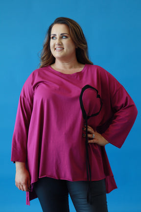 Emily Heart Top in Magenta