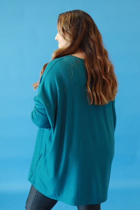 Sarah Fine Knit Jumper in Teal