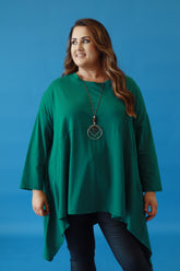 Olivia Dipped Side Top in Green