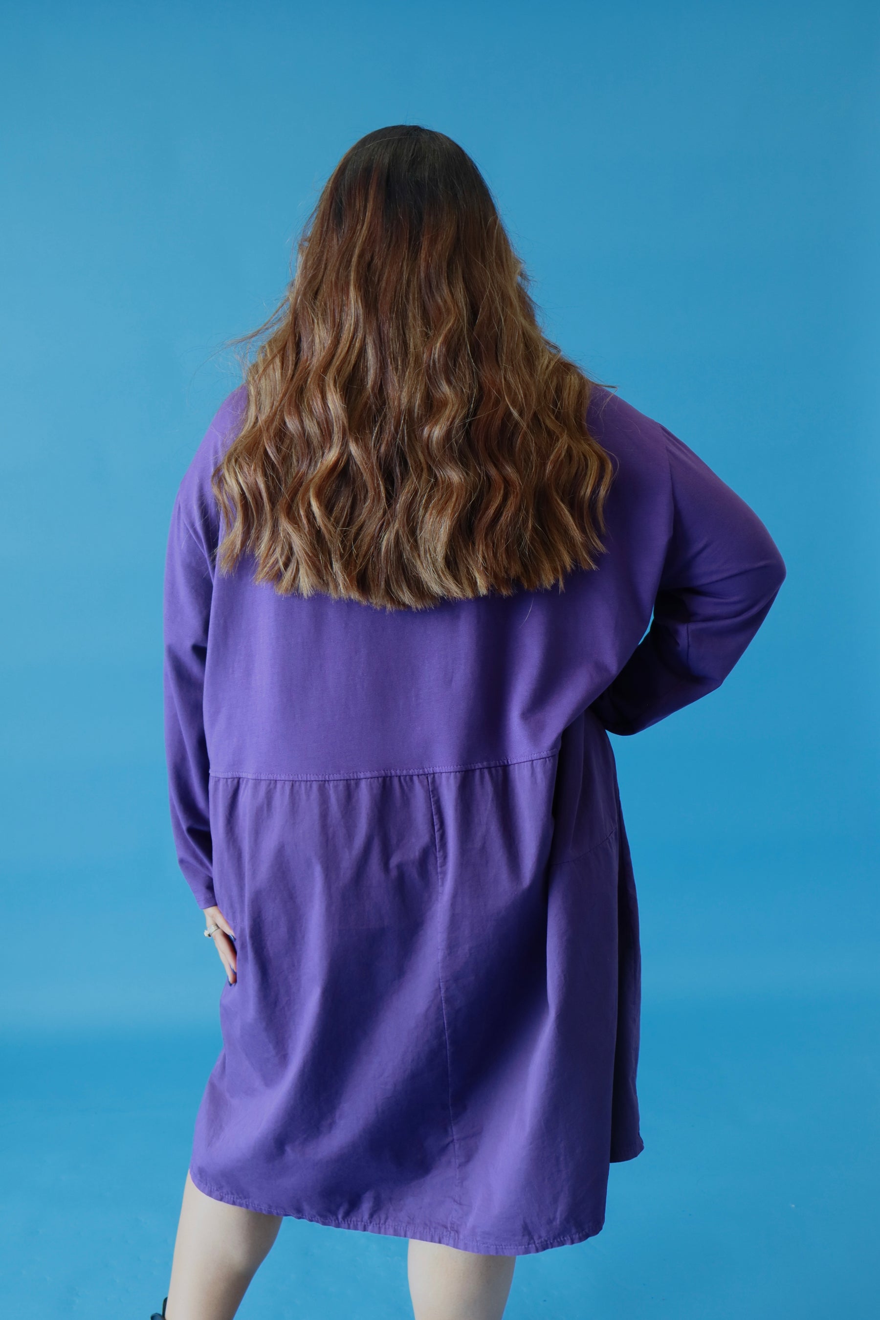 Philomena Cotton Dress in Purple