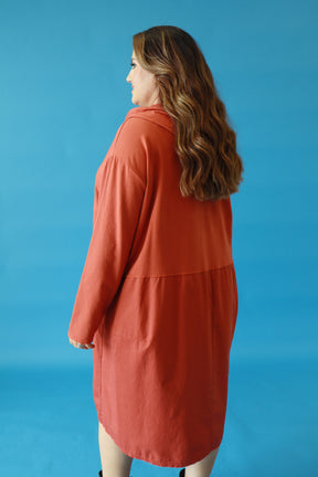 Philomena Cotton Dress in Rust