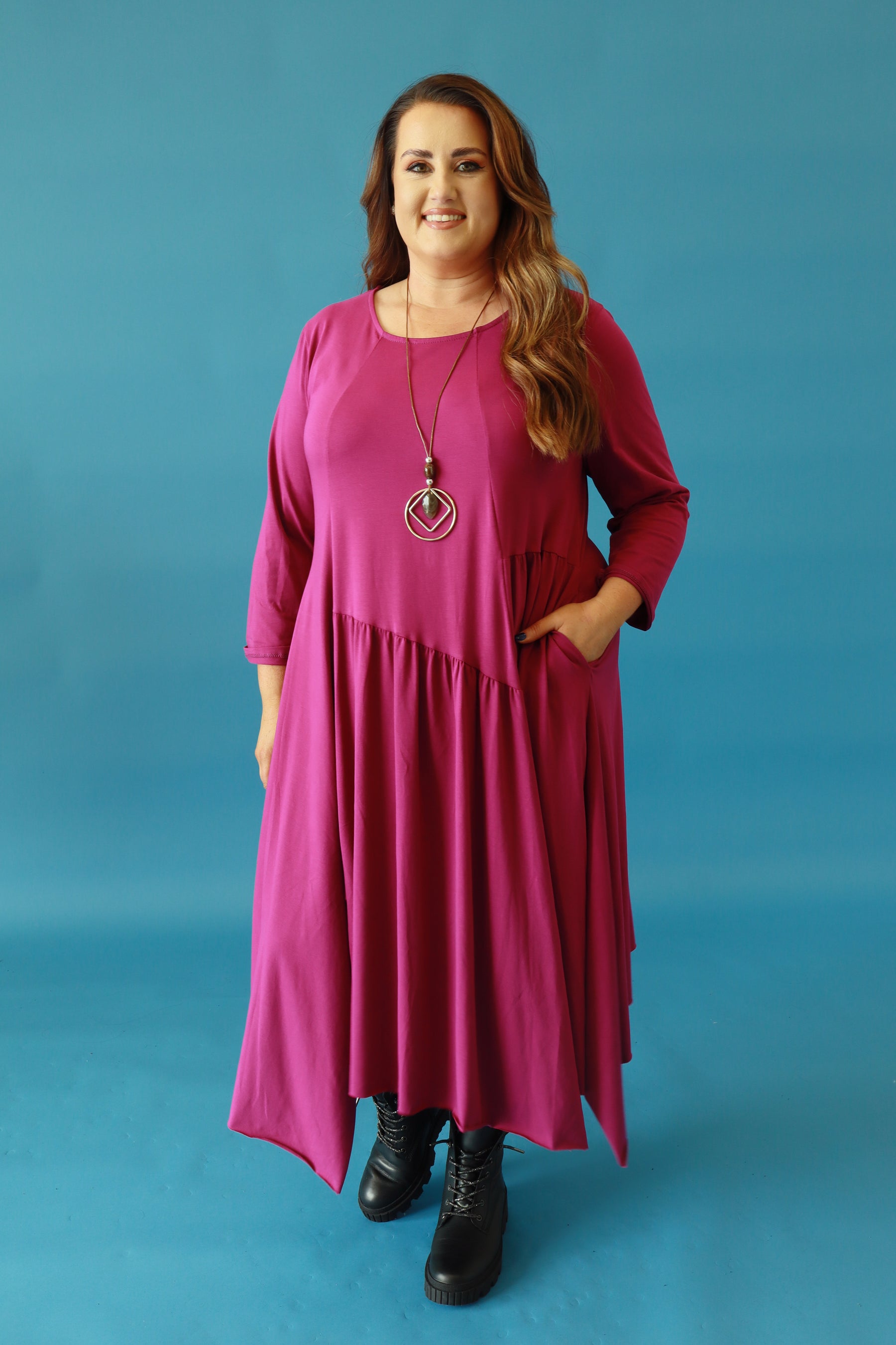 Pippa Dress in Magenta