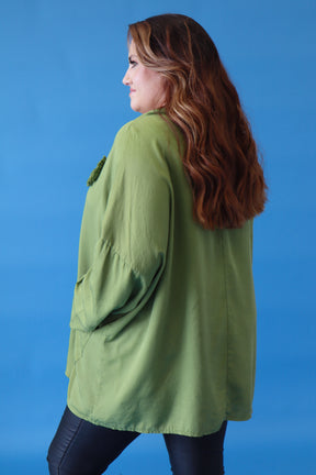 Andrea Tencel Blouse in Green